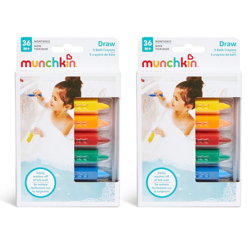 Munchkin Draw Bath Crayons Toddler Bath Toys, Non-Toxic and Washable,
