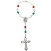 One Decade Italian (Green, White & Red) Auto Rosary made