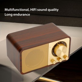Yunseity Retro Wood Bluetooth Radio, Built in Speakers Portable Speaker, Elegant & Vintage Design Vintage Decor Speaker for Cafes Restaurants Bedroom