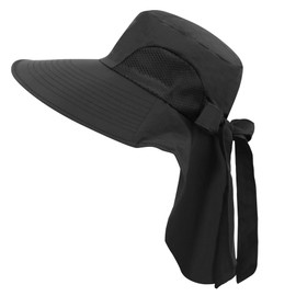 Women's UPF 50+ UV Sun Protective Travel Friendly Foldable Bucket Sun Hat,Black