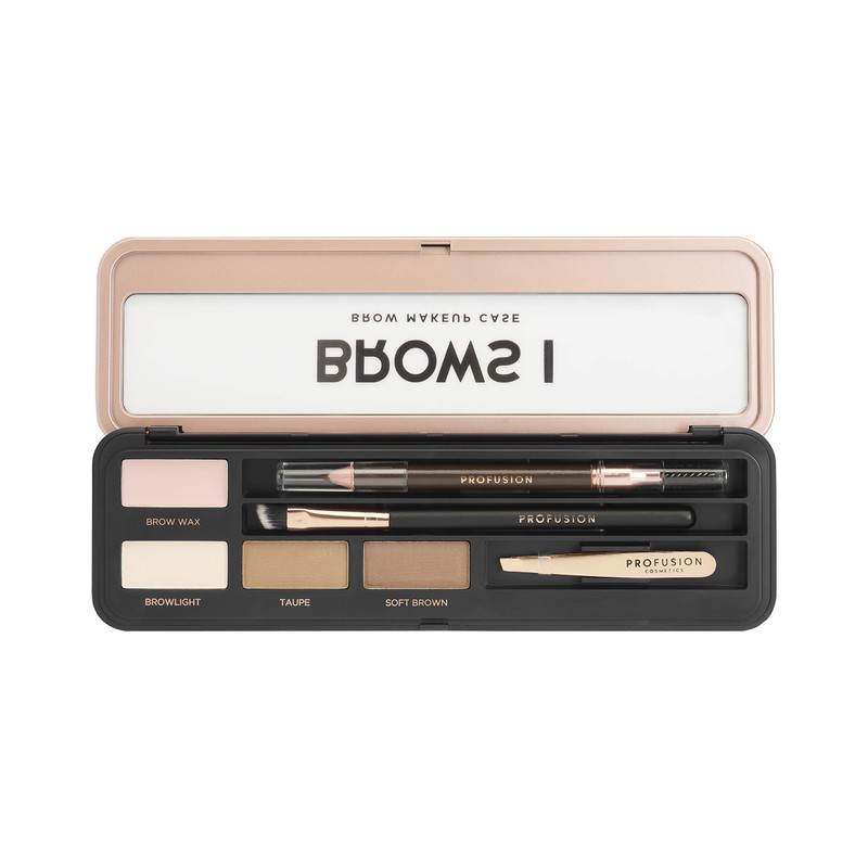 Profusion Cosmetics Eyebrow Pro Makeup Case Brows - Medium, multicoloured