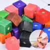 Wooden Cubes with Holes 1.5cm/100pcs, Unfinished Square Wood Beads Blocks