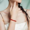 ZHOU LIU FU Bangle Bracelets for Women Red Chalcedony Round