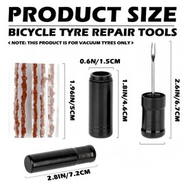 UPIQNG Tubeless Bike Tire Repair Tool Kit (5 Tire Repair Strips,1 Fork Reamer) Portable Bicycle Tire Repair Puncture Kit with Storage for Mountain Bikes Road Bikes