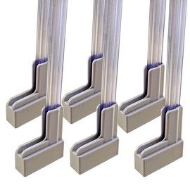 Master Magnetics MSHL02X6 Magnetic Sign Holder for 6" Sign, 90 Degree Magnetic Base with Acrylic Strip, 2.28" L, 0.79" W, 8.75" Overall, Clear, White (Pack of 6)