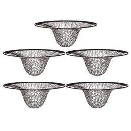Kitchen Sink Metal Basket Screen Mesh Drain Strainer - Pack of 5 - Utility Stainless Steel Hair Strainers