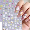 Halloween Ghost Embossed Nail Sticker 10PCS 3/5D Self Adhesive Nail