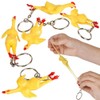 ArtCreativity Rubber Chicken Keychains for Kids, Set of 12, Key Chains with Stretchy Chicken Fidget Toy, Stress Relief Toys for Kids and Adults, Keyholder Birthday Party Favors, Goodie Bag Fillers