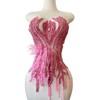 Hand Made Smart Beads Tassels Fluttering Feathers Hand-Stitched Shiny Rhinestones