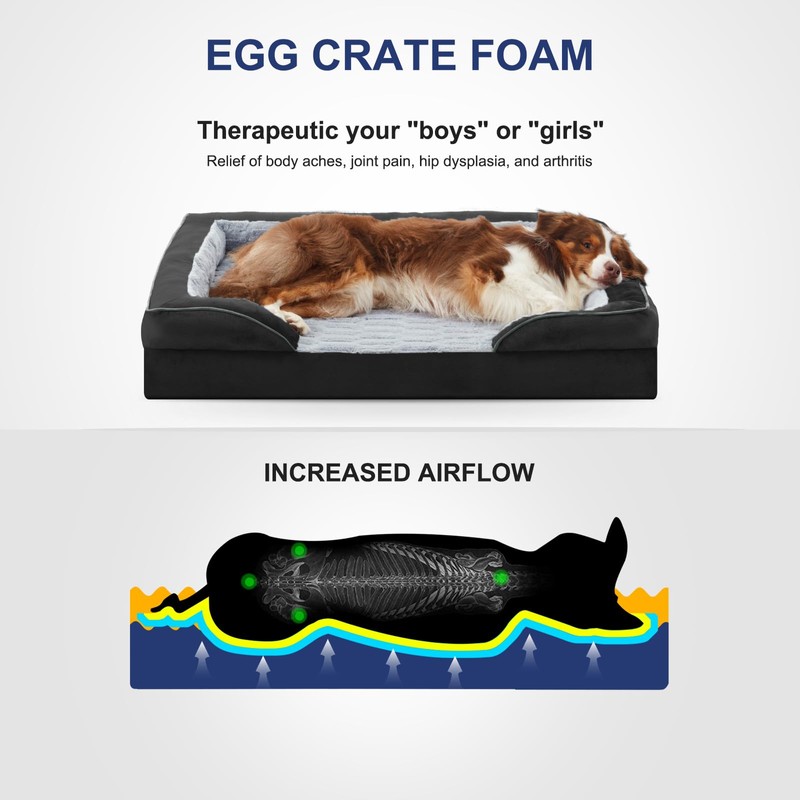 FURTIME Orthopedic Dog Bed for Small Dogs - Washable Dog