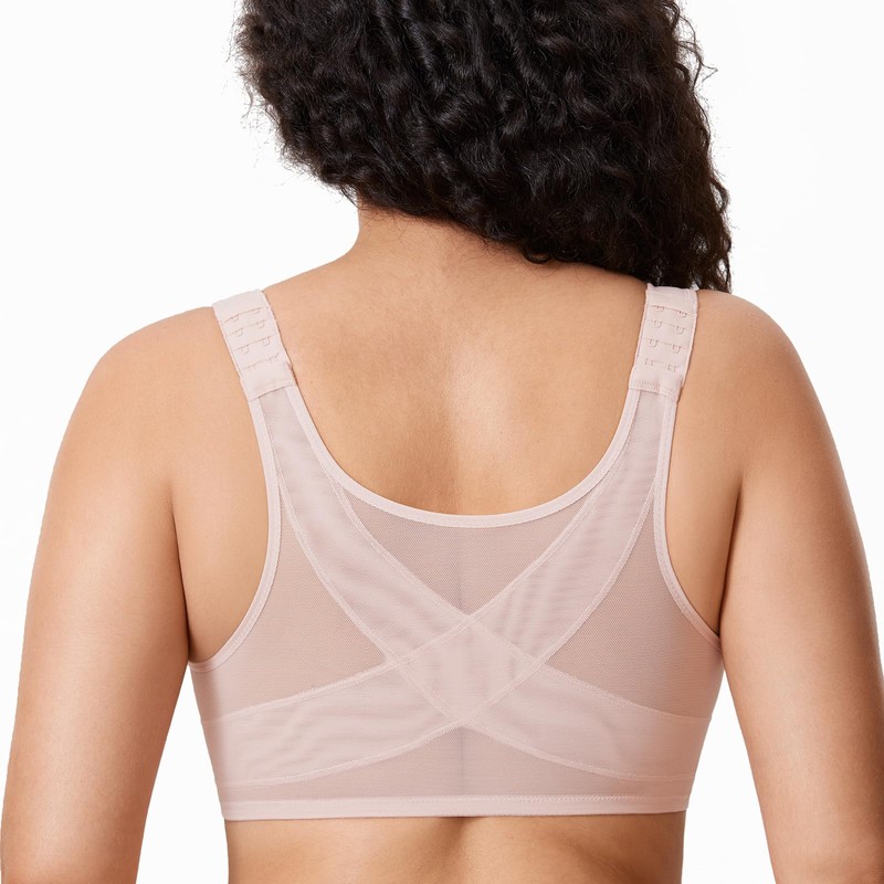DELIMIRA Women's Posture Correction Bra with Front Closure Bra Large
