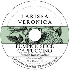 Pumpkin Spice Cappuccino French Roast Coffee (Single Serve K-Cup Pods) (Gourmet, Naturally Flavored, Whole Coffee Beans) (12 pods, ZIN: 578151)