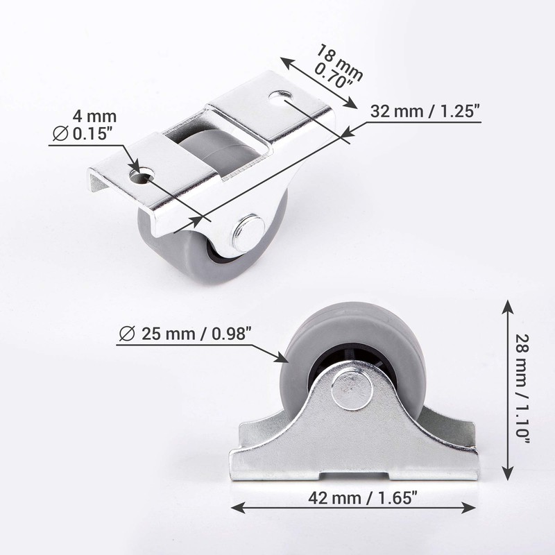 (Pack of 20) 25 mm Wheels Soft Motion Rubber Roller