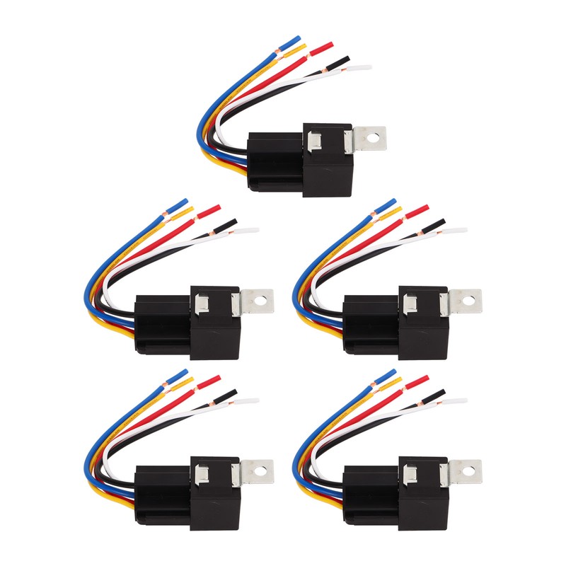 5PCS 12V 40A Automotive Relay with Wire Harness 5 Pin