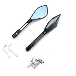 1 Pair CNC Universal Motorcycle Pentagon Rearview Mirror Modification AccessoryBlack