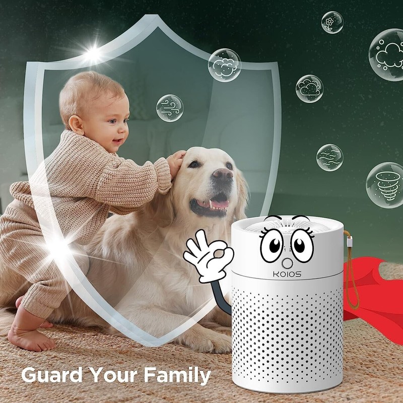 KOIOS Home HEPA Filter Air Purifier Desktop Office for Car