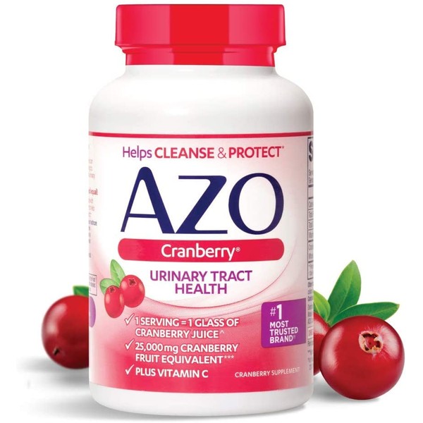 AZO Cranberry Urinary Tract Health Dietary Supplement, 1 Serving = 1 Glass of Cranberry Juice, Sugar Free, 100 Count