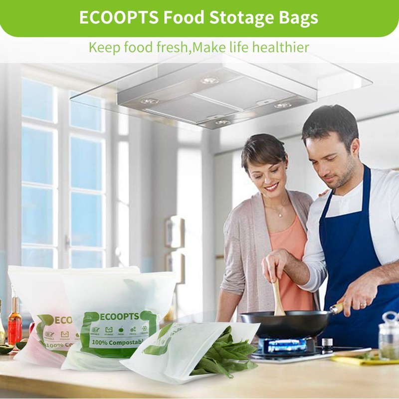 100% Compostable Large Gallon Zip Bag | ECO-Friendly Food Storage
