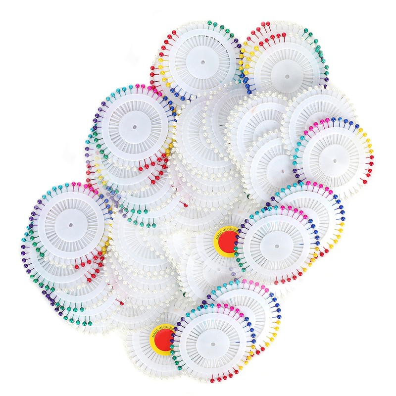 1920Pcs Pearl Head Pins Color Pinwheel Cloth Fixing Bouquet Decoration