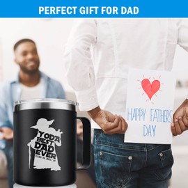 Mycheny YODA Best DAD Ever 12 Oz Insulated Coffee Cup, Gifts for Dad, Father-in-Law from Daughter, Son, Kids - Funny Father's Day Birthday Valentine Gifts for Husband Man from Wife