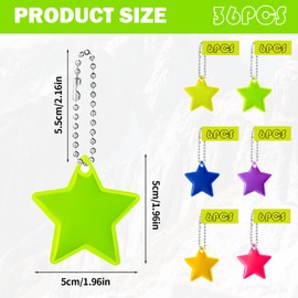 afhgdjr 36 Pieces Children's Key Pendants, Reflectors Children, 6 Colours, 6 Pieces Each for School Bag, Backpack, Bicycle, Walking, Running, Cycling, Early Morning