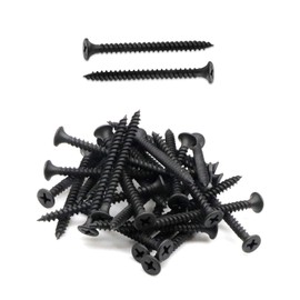 IMScrews 100pcs #7 x 2 Flat Head Phillips Drywall Screws Fine Thread Sharp Point Wood Screw, Carbon Steel 1022A, Black Phosphate