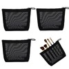 Mesh Cosmetic Pouch, 3 Pieces, Small Makeup Pouch, Travel, Translucent,