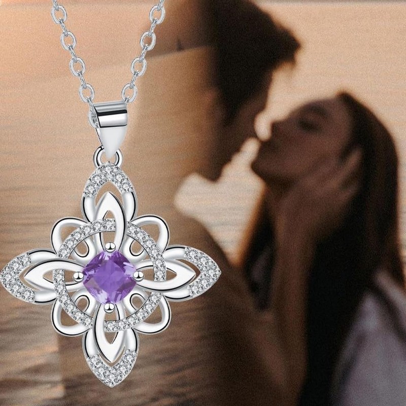 Pregeckit Original Witch Knot Necklace Wicca Witchcraft Necklace with Purple