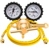 KAKO HVAC Nitrogen Regulator with 60" Hose, 0-600PSI, 1/4" Outlet,