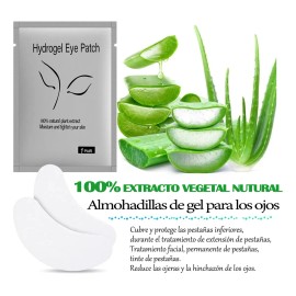 100 Pares De Parches Hidrogel Para Extensión Pestañas Mink Blanco Curvado 7.5 Cm 2 Mm