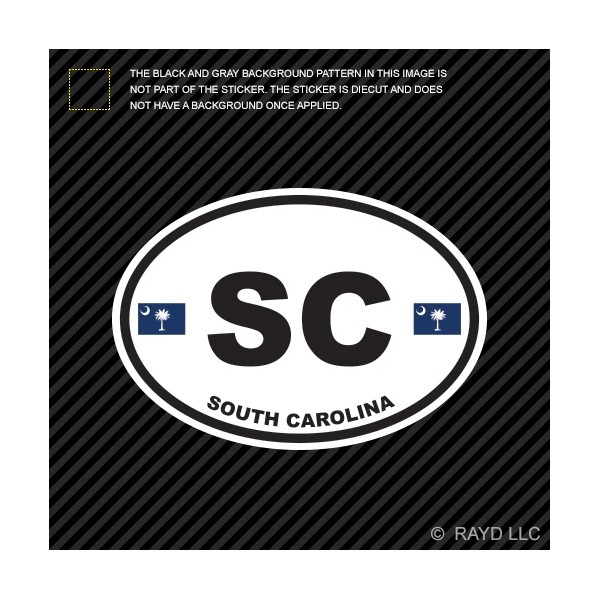 Rayd Workshop South Carolina State Flag Oval Sticker Die Cut