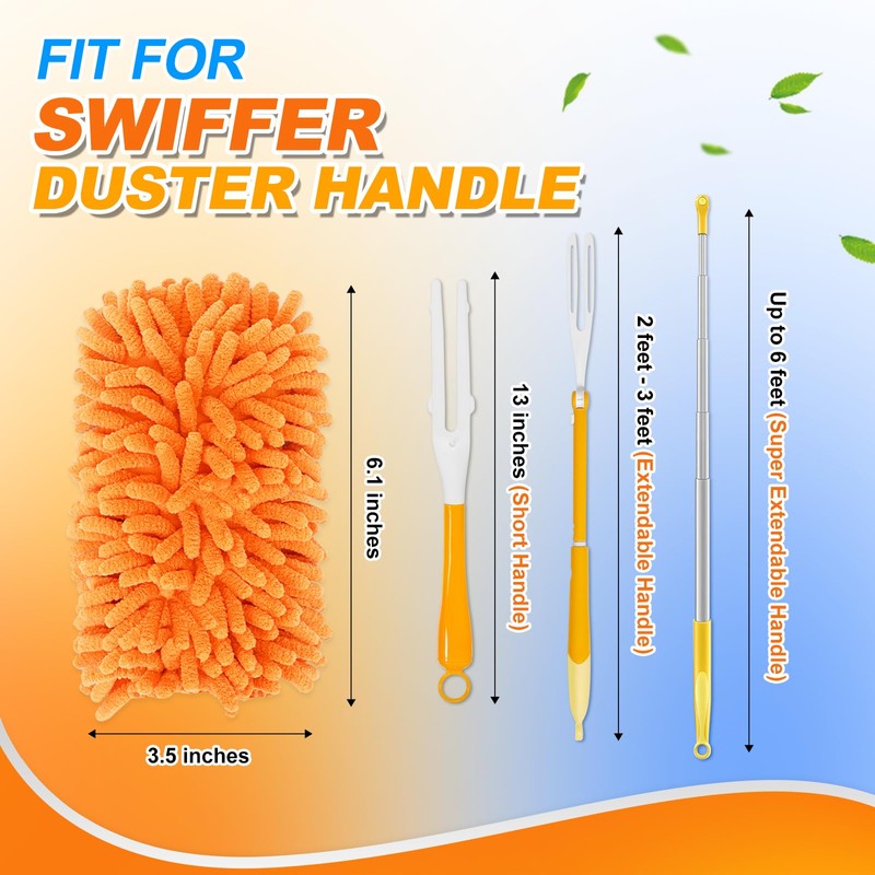 MyKEEPOW 5 Pack Reusable Duster Refill for Swiffer Hand Duster,