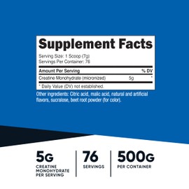 Nutricost Creatine Monohydrate Powder (Fruit Punch, 500 Gram)