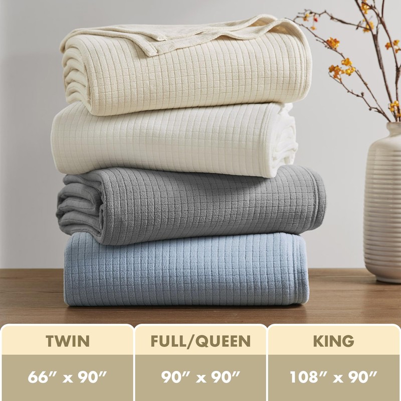 Sleep Philosophy True North King Luxury Cozy Microfleece Blanket Grid