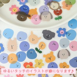 Lunali Flake Stickers 100 Piece Set Animal Flower Loose Sur Face Korean Sticker Deco Collage Flower (Flower)