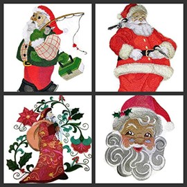 Catch A Little Christmas [Santa] Embroidered Iron on/Sew Patch [5.85" *8.22"] [Made in USA]