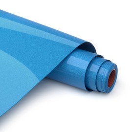 Flex Film Plotter Textile Glitter Royal Blue, Plotter Film Textile Heat Transfer Vinyl 30.5 x 152 cm, Heat Transfer Vinyl Film Plotter for DIY T-Shirts and Fabrics, Easy to Cut and Weed