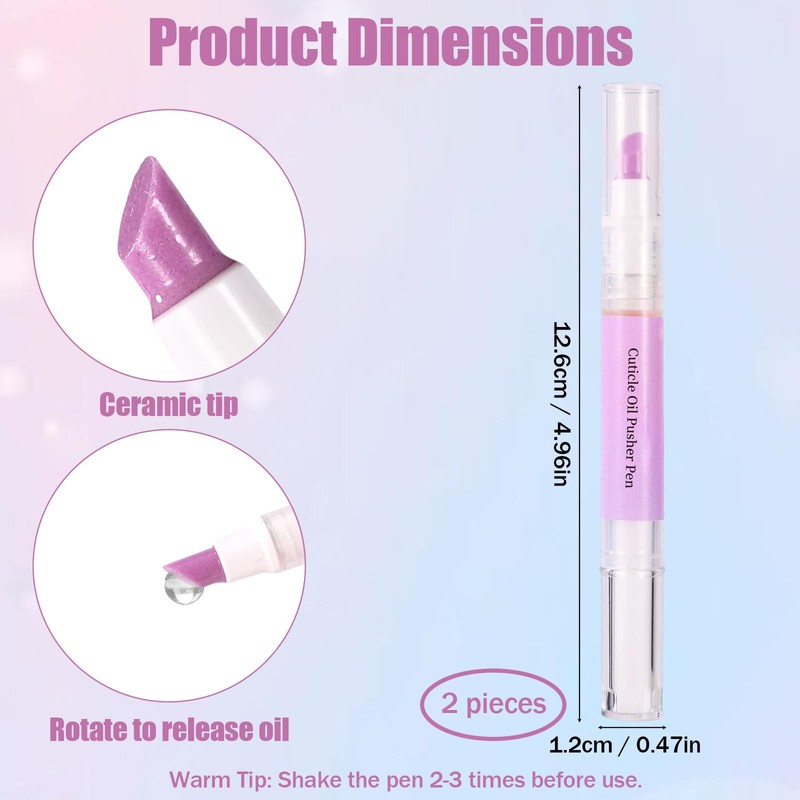 3pcs 3 in 1 Cuticle Oil Pen, Cuticle Pusher &