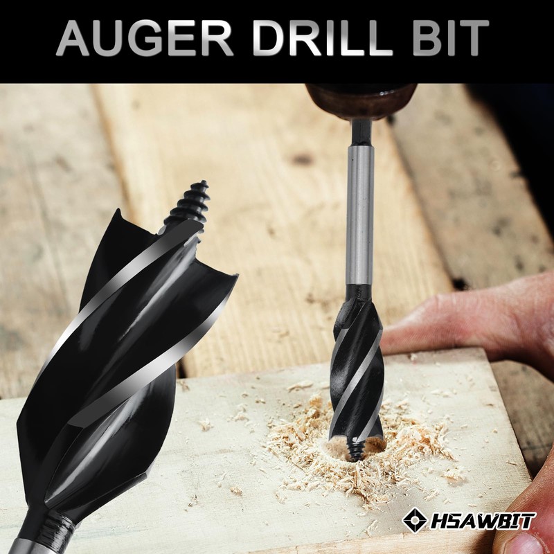 hsawbit 2pcs x 38mm x 165mm Wood Drill Bit, Auger