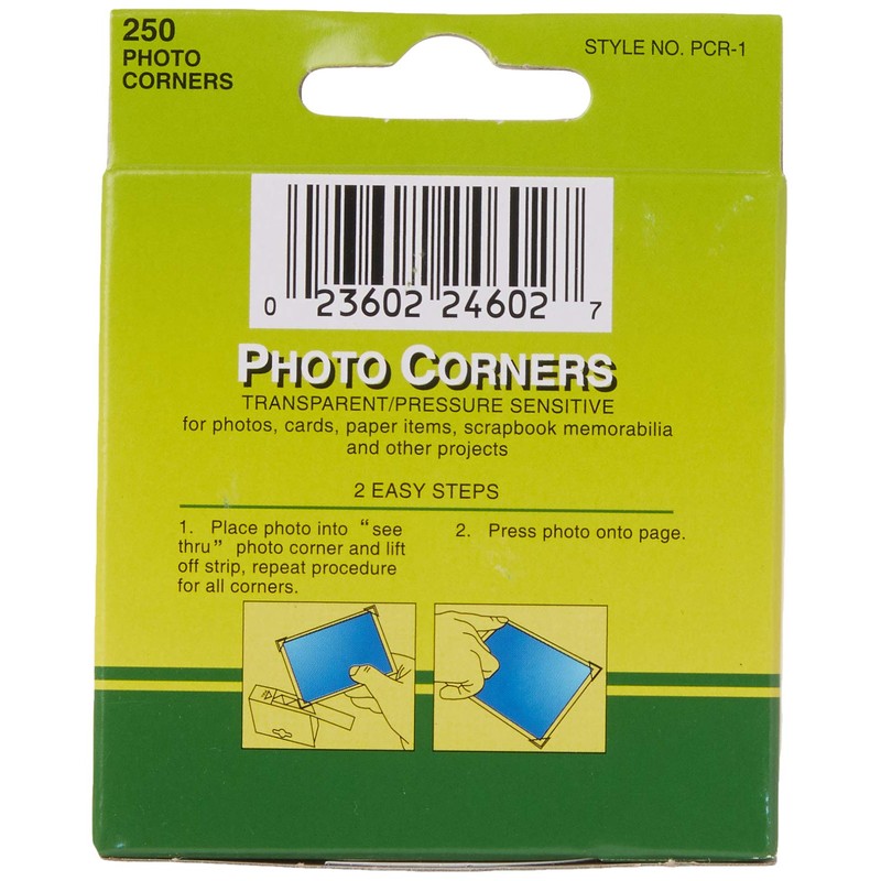 Pioneer PCR-1 Photo Corners Self Adhesive, Clear, 250-Pack,Multicolor