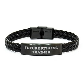 Inspirational Fitness Trainer Quotes Future Fitness Trainer Braided Leather Strap Gifts for Him or Her on Valentine's, Perfect Fitness Trainer Motivation