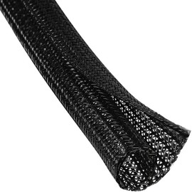 QCSIW 1/2" x100ft Cable Sleeve Organizer - Zippered Wire Cover for TV Computer Home Office, Flexible Cord Hider, Black