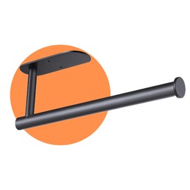 NestEasely Premium Black Paper Towel Holder Made with Stainless Steel for Kitchen and Bathrooms: Sleek Design, Bend-Resistant, Mounting Options Included!