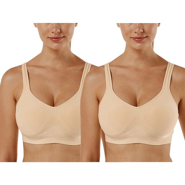 Vertvie Women's 1/2/3 Set Sports Bra Plain Without Underwire Bustier