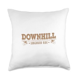 longboard skateboard skate inline axle chill cozy Down Longboard Skateboard Throw Pillow, 18x18, Multicolor