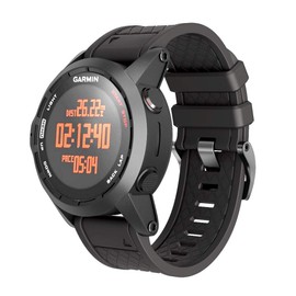 NotoCity Compatible Fenix 2 Watch Band 26mm Width Soft Silicone Watch Strap Replacement for Fenix 2 Smartwatch(Black)