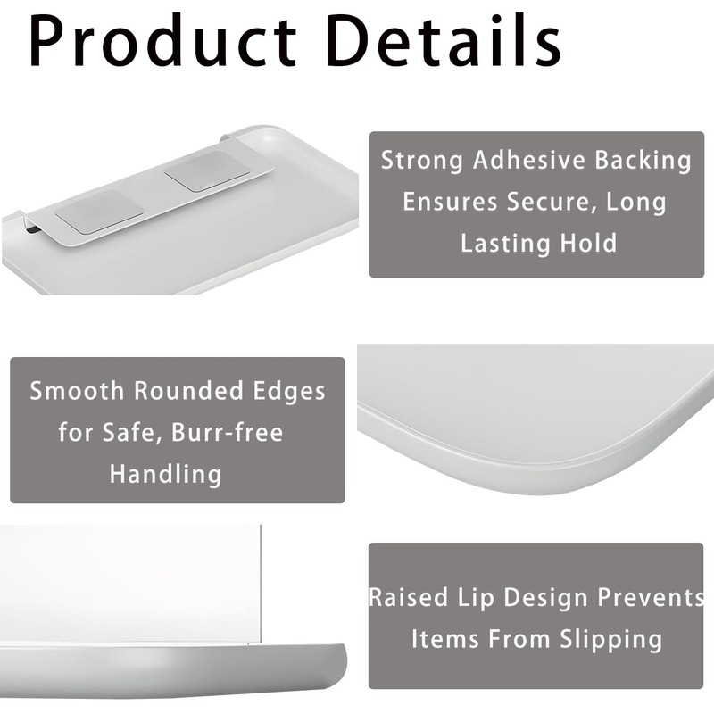 Zisqerts Foldable Wall Shelf for Bathroom & Kitchen, 2 Pcs