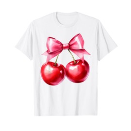 Coquette Bows with cherries Cute Coquette girl clothes T-Shirt