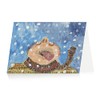 Royal Academy Rocco, Catching Snowflakes Christmas Single Greeting Card (17x12cm)