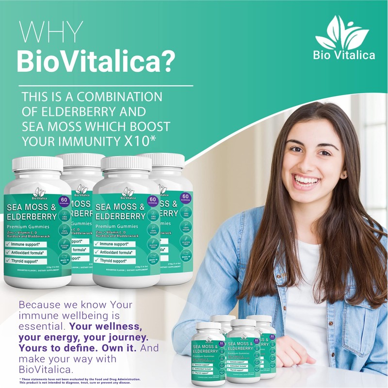 BIO VITALICA Sea Moss Gummies Elderberry BioVitalica - Parent (4)